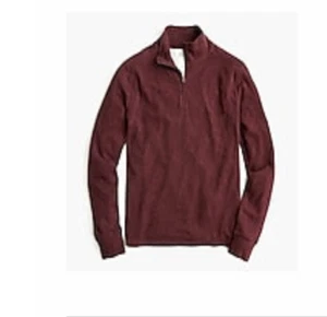 J Crew Doppelstrickpullover mit halbem Reißverschluss weinrot meliert F8147 Large - Bild 1 von 1