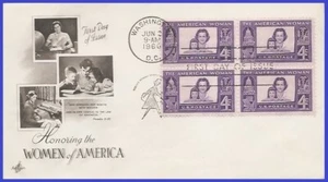 USA4 #1152 U/A ARTCRAFT FDC BL4  American Woman - Bild 1 von 1