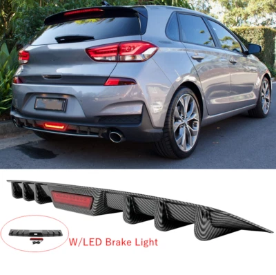 Labio difusor de parachoques trasero con luz de freno trasera LED para Hyundai Elantra GT 2013-2020 Foto 1 de 4