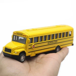Yellow Inertial Pull Back Toys School Bus Model Car Model Simulation Vehicle - Picture 1 of 12