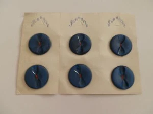 Royal Blue Pinnacle Vintage Buttons on Original Display Cards-Set of 6 - Foto 1 di 1