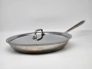 All-Clad D3 Stainless Steel 12 Inch Tri-Ply Bonded Fry Pan With Lid - Picture 1 of 13