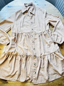 SHEIN LUNE Solid Color Lantern Sleeve Casual Dress For Women Size S - Picture 1 of 11