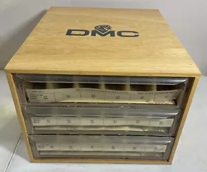 DMC EMBROIDERY FLOSS WOOD STORAGE CABINET 3 DRAWERS EACH 14.5x12.5x9.75 - Picture 1 of 7