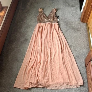 Lulus Kleid Rosegold Pailletten Größe L - Bild 1 von 7