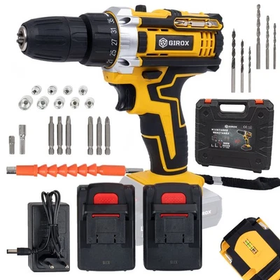 Akkuschrauber, 21V Akku Bohrschrauber Set, mit 2 Akkus 2000mAh, Akkubohrer - Bild 1 von 4