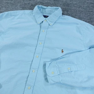 Camisa Ralph Lauren Para Hombres 2XB Azul Oxford Abotonada Manga Larga Big Pony - Imagen 1 de 13