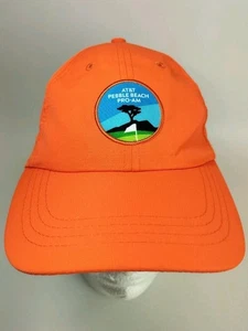 AT&T Pebble Beach Pro-Am Golf Strap Back Hat Lightweight Cap Orange - Picture 1 of 8
