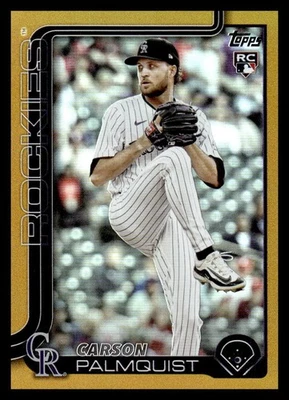 2025 Topps Update US321 Carson Palmquist, Colorado Rockies RC Gold #/50 - Image 1 of 2