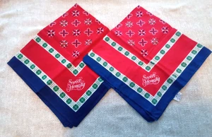 Zwei Vintage Avon "Sweet Honesty" Bandana Quadrate - Bild 1 von 3
