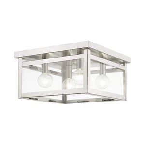 Livex Lighting 4032-91 Milford 4-Light Ceiling  Brushed Nickel, 6.00x11.00x11.00 - Picture 1 of 7
