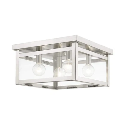 Livex Lighting 4032-91 Milford 4-Light Ceiling  Brushed Nickel, 6.00x11.00x11.00 - Image 1 of 4