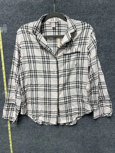Victoria's Secret Size XS Pink Plaid Flannel Button Up Night Shirt - Picture 1 of 7