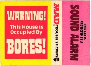 1983 Fleer Mad Trouble Sticker - Sound Alarm! - Picture 1 of 2
