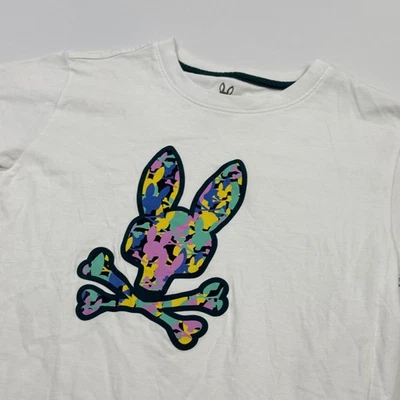 Psycho Bunny Shirt Boys Large 14 16 White Pima Cotton Graphic Logo Tee - Image 1 of 4