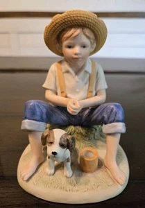 Estatuilla vintage de niño con perro Denim Days 1466 - Imagen 1 de 15