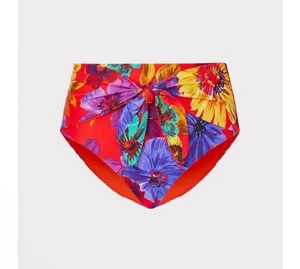 Milly Cabana Floating Floral Tie Front Bikini Bottom Women's L - Picture 1 of 5