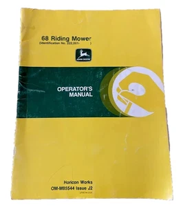 John Deere 68 Rider Mower OMM85544 Operators Manual Book - Picture 1 of 9