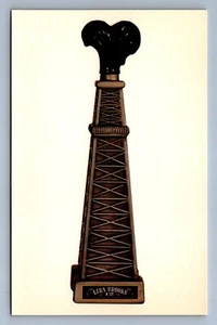 Postcard Vtg Ezra Brooks Bourbon Whiskey Decanter Oilmen Drilling - Picture 1 of 2