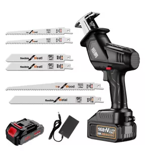 12V Cordless Reciprocating Saw Handheld Electric PVC Wood Metal Cutting+6 Blades - Picture 1 of 7