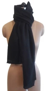 Neu 100% Wolle Kaschmir tiefschwarz Damen/Damen Winter Schals/Stolen/Tücher - Bild 1 von 3