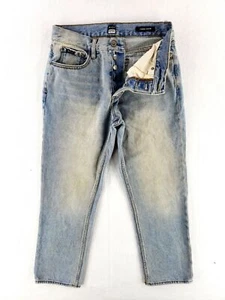 RVCA Flood Denim 30x26 Jean Button Fly Classic Fade Distressed Look Retro Grunge - Picture 1 of 10
