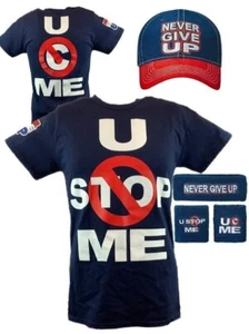 John Cena Navy Blue U Can't Stop Me Mens Costume T-shirt Hat Wristbands - Picture 1 of 9