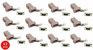 12x Pack  DB9 Male to RJ45 Modular Extender Converter 8P8C Adapter Connector Lot - Picture 1 of 3