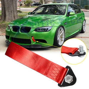 Universal High Strength Tow Strap for Front Rear Bumper Towing Hook-Sporty Red - Bild 1 von 12