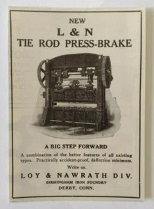 1925 L & N Tirante Tirante Pressa Freno Pubblicità Loy & Nawrath Div. Derby, Connectic - Foto 1 di 1