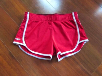 SPEEDO ~ Size Small ~ Red LIFEGUARD Pull-ON Athletic Beach Vollyball Shorts a85 - Image 1 of 4