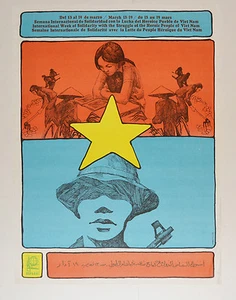 1974 Cuban Original Political Poster.Cold War propaganda.VIETNAM.Asian art. - Picture 1 of 6