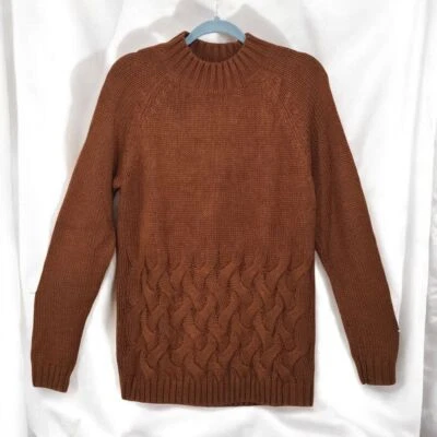 Simply Vera Vera Wang Sweater Women Medium Brown Cable Knit Long Sleeve Pullover - Image 1 of 4