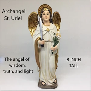 St. Uriel Erzengel detaillierte handbemalte Figur Statue Indoor Outdoor 8" - Bild 1 von 17