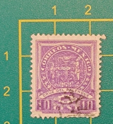 Sello México 1935, Cruz de Palenque A112, ERROR-Doble impresión, Raro Foto 1 de 4