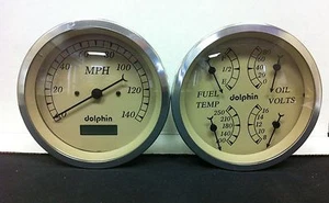 2 GAUGE GPS SET 5" SPEEDO TAN - Picture 1 of 3