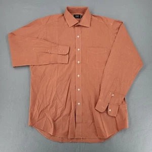 IKE Behar Button Up Shirt L Mens Regular Long Sleeve Orange 16 Collar - Picture 1 of 9