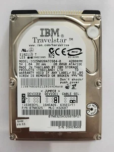 IC25N020ATCS04-0, PN: 07N8325, MLC: H32687, IBM Travelstar 20Gb 2.5" HDD - Picture 1 of 2