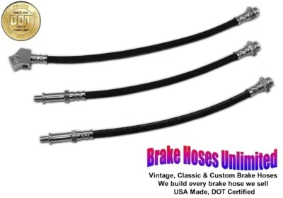 CONJUNTO DE MANGUEIRA DE FREIO Ford Mustang 1965 1966 - Tambor dianteiro, com escapamento único - Imagem 1 de 2