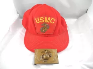 Hebilla de cinturón de latón vintage del Cuerpo de Marines de EE. UU. USMC acabado pulido con tapa - Imagen 1 de 9