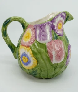 Hermosa jarra de mayólica con flores - Imagen 1 de 6