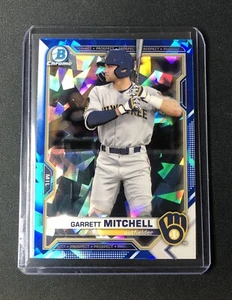 2021 Bowman Chrome Sapphire Garrett Mitchell Refractor #BCP-129 Brewers - Picture 1 of 2