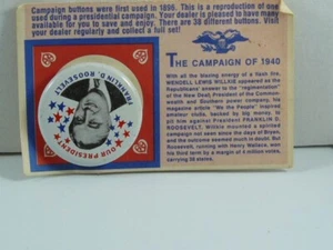 CAMPAIGN BUTTON 1972 ROOSEVELT 1940 STANDARD OIL - Picture 1 of 1