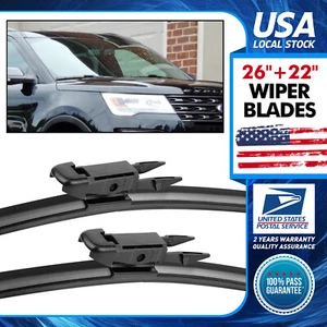 Juego de escobillas limpiaparabrisas ventana delantera 26"+22" para Toyota Tundra 2007-2017 - Imagen 1 de 8