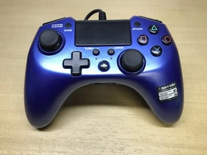 HORI FPS Plus Indigo Blue PS4 PS3 PC Wired Controller Tested -EU SELLER - Turbo - Picture 1 of 8