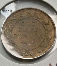 1917 Canadian, Large One Cent Coin, Low Mintage, Over 105 years  old.