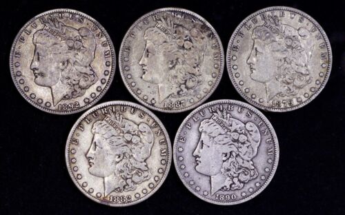 1878-1904 Pre 1921 Morgan Silver Dollar Lot of 2 Coins F-Vf Mixed Dates & Mints