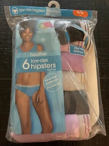 Fruit of the Loom Heather 6pk Low-Rise Hipsters Size 6 (M) - Picture 1 of 3