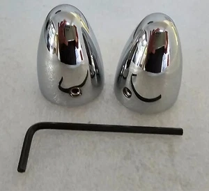 Pair Chrome 5/8" .625 Bullet Wiper Post Cover Hot Rod Custom Lowrider - Picture 1 of 3