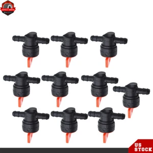 (10) 1/4" Straight In-Line Gas Motorcycle Petcock Fuel Shut-off / Cut-off Valves - Picture 1 of 10